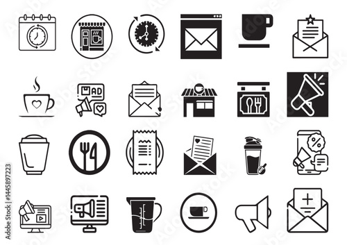 Drinking Coffee, Daily Routine, Invitation to Hang Out – Vector Set for Social Media, Marketing & Cafe editable vector