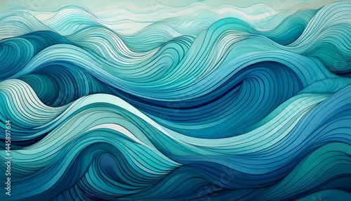 sea waves pattern water wave abstract design blue ocean wave layer