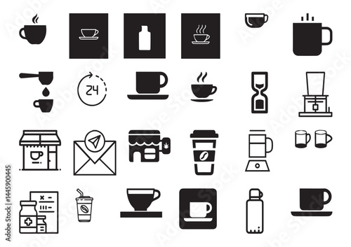 Drinking Coffee, Daily Routine, Invitation to Hang Out – Vector Set for Social Media, Marketing & Cafe editable vector