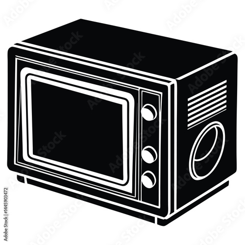 Vintage Television Silhouette Retro TV Icon Graphic