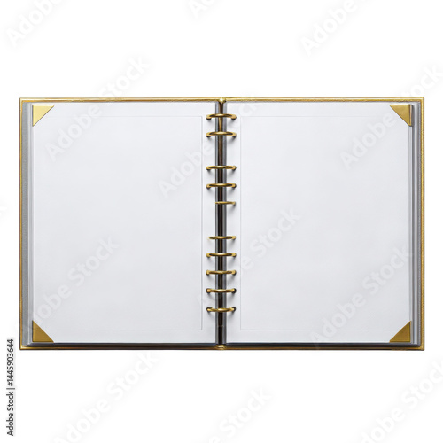 Wallpaper Mural Open blank album mockup template with gold trim isolated on transparent background Torontodigital.ca