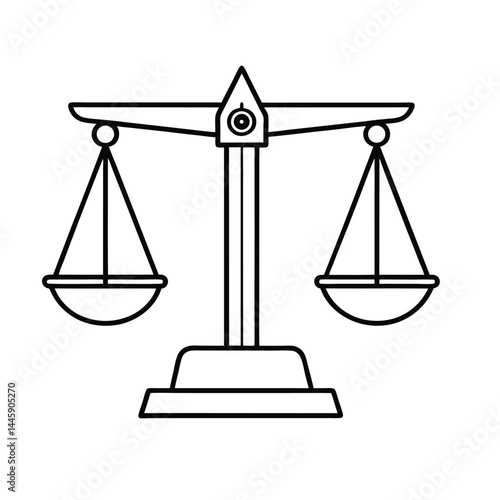 Line art  of the scales of justice