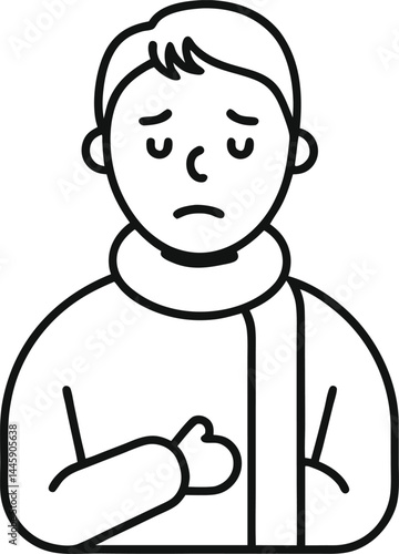 shiver line icon simple outline style