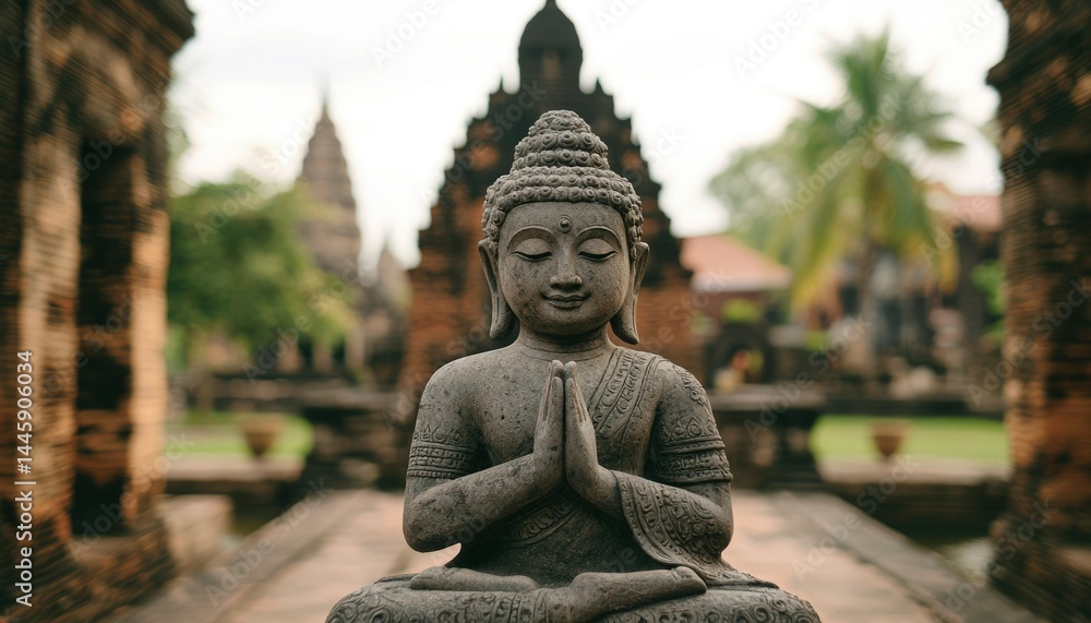 Obraz premium Ancient Buddha statue in temple