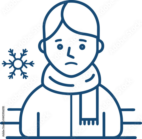 shiver line icon simple outline style