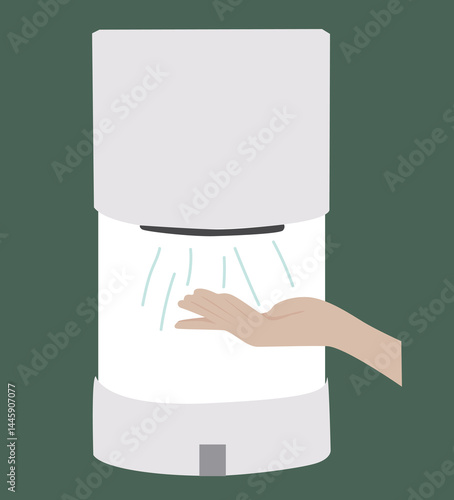 Washes hands and drying hands. automatic hand dryer  flat style,