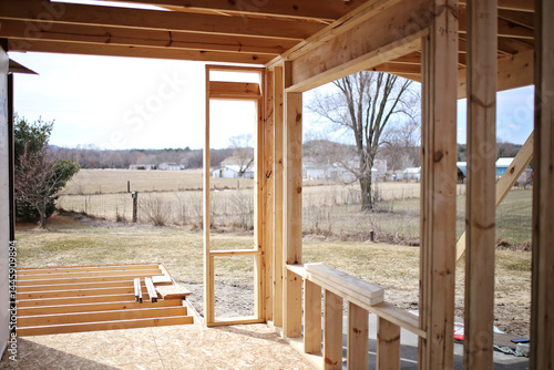 Wood Framing of New Construction Addition on House