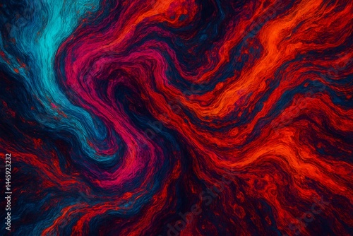 Abstract Oil Paint Texture Background with Red, Magenta, and Blue Flow
