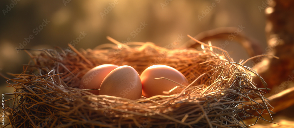 Fototapeta premium nest with eggs