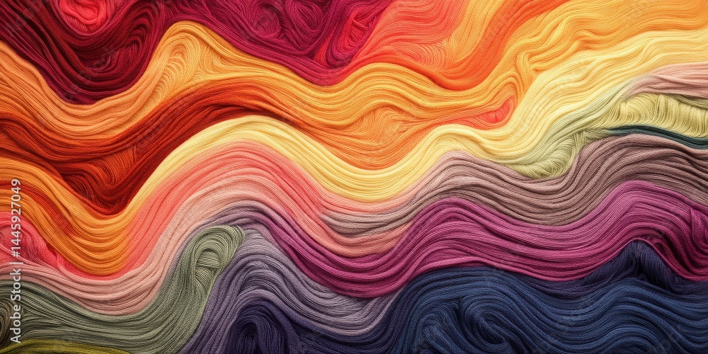Fototapeta premium Vibrant Multicolored Wavy Lines Background