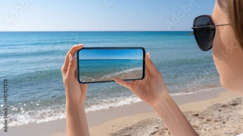Travel Vlogger Capturing Beach Moments