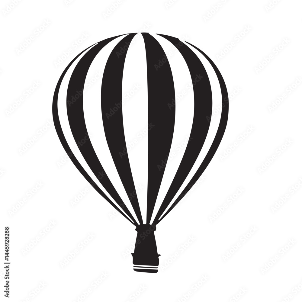 Obraz premium Hot air balloon silhouette vector flat illustration design