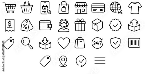 Online Shopping Marketplace Icon Graphic