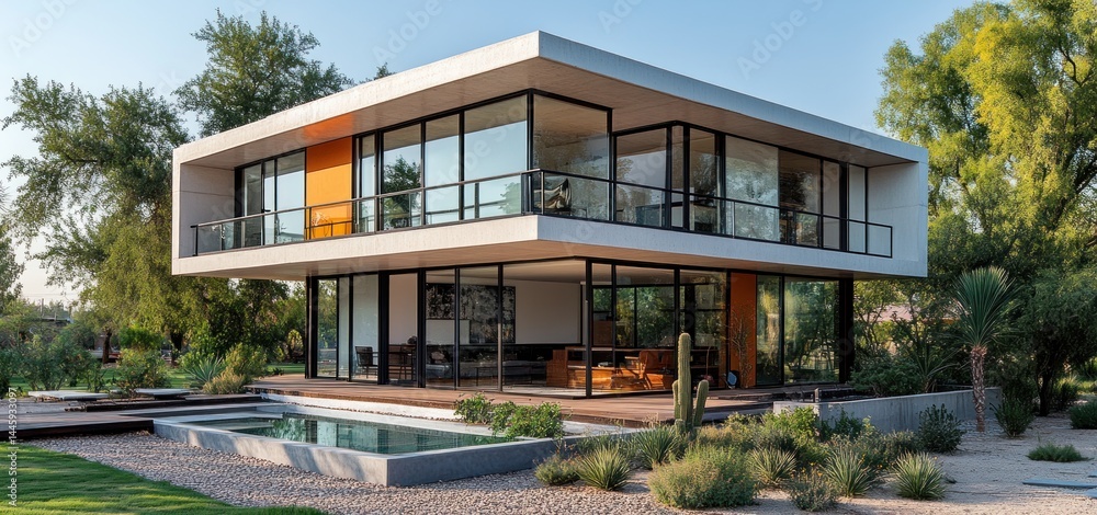 Fototapeta premium Modern Desert Oasis: Architectural Marvel in Arizona