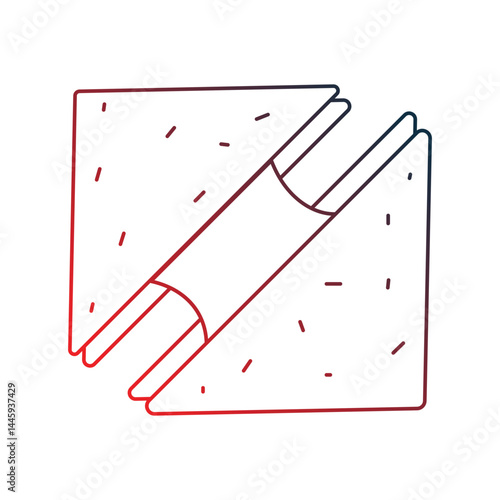 cheese gradient outline icon with white background vector stock illustration