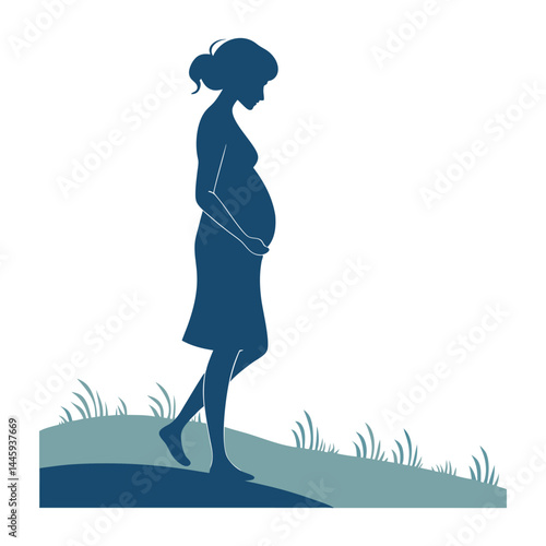 silhouette of pregnant woman