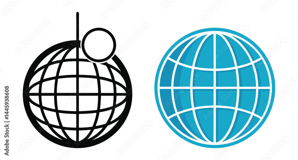 Disco Ball Line Art Simple Icon Disco Ball Line Art Simple Icon