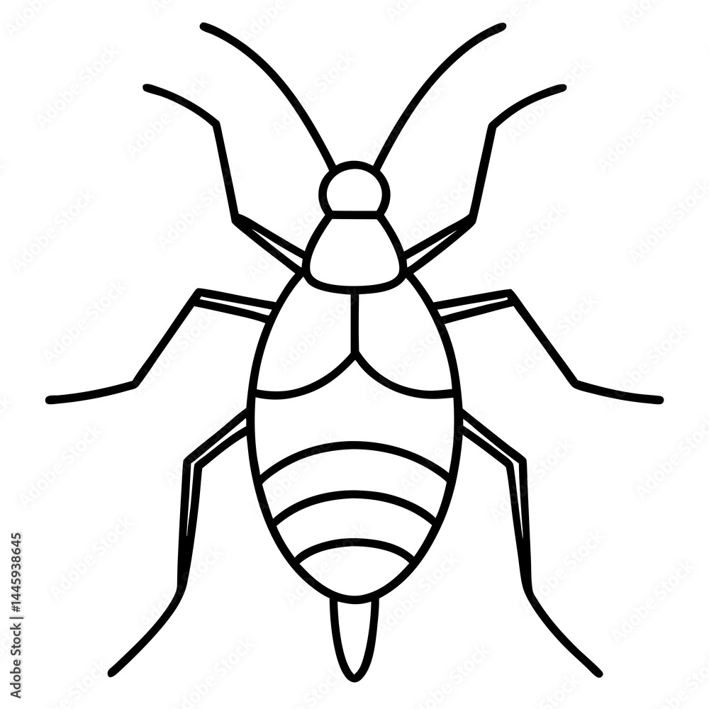 Minimalist Aphid Line Art Vector Minimalist Aphid Line Art Vector