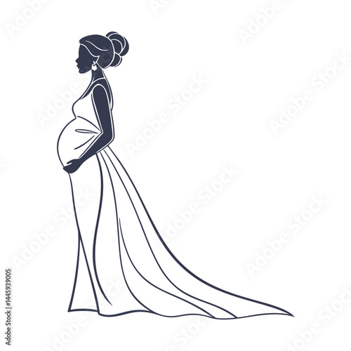 silhouette of pregnant woman