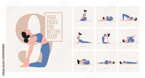 yoga poses forBetter Sleep. Young woman practicing Yoga pose. Woman workout fitness, aerobic and exercises. 