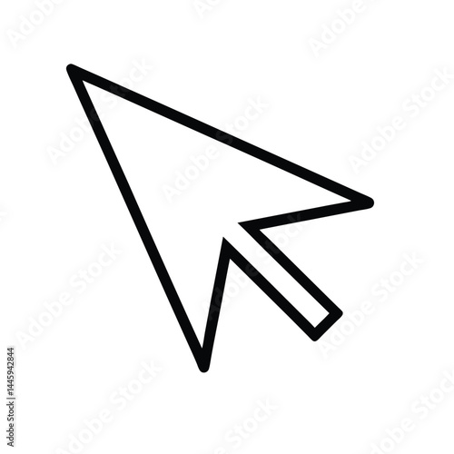 Silhouette of Arrow cursor icon on white background