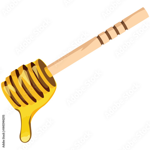 honey dipper with honey, Wooden Honey Dipper.