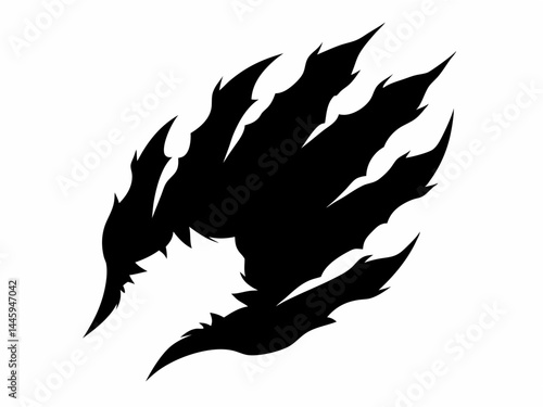 silhouette black claw symbol design vector illustration