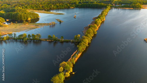 Milickie Ponds, bird's eye view, Lower Silesian Voivodeship, Poland