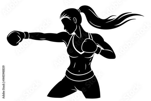 Female boxer silhouette design athletic woman punching for microstock illustration, female boxer, woman boxer, boxing, boxer, silhouette, sport, fitness, training, punch, action, athletic, strength