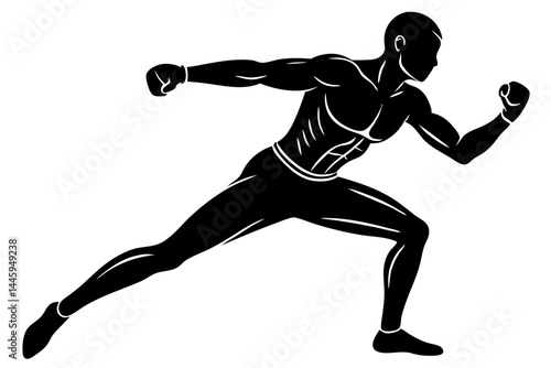 Silhouette of a lunging boxer throwing a punch on transparent background, boxer, boxing, silhouette, fight, male, fitness, athlete, sport, lunging, punch, black, design, transparent, vector