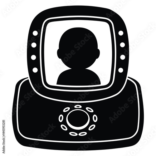 Baby Monitor Icon Silhouette Design of a Digital Infant Monitor