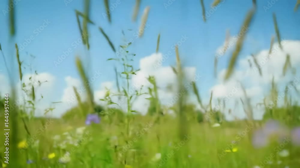 Tall Grass Swaying in Summer Breeze Tall Grass Swaying in Summer Breeze