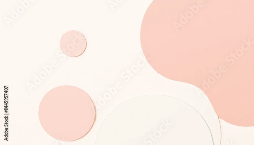 Wallpaper Mural Delicate palette arrangement of pastel circles and wavy organic shape on a cream background creates a clean and minimalist aesthetic Torontodigital.ca
