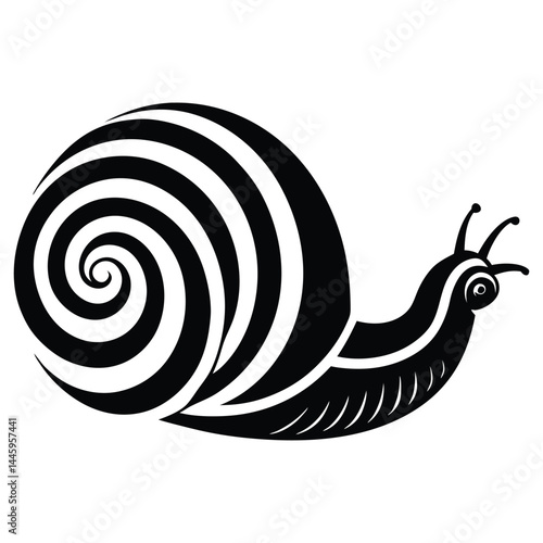 Snail line art silhouette vector illustration, Snail clip art