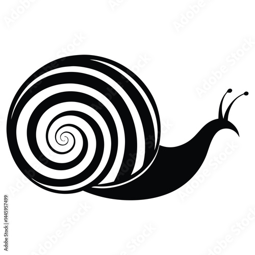 Snail line art silhouette vector illustration, Snail clip art