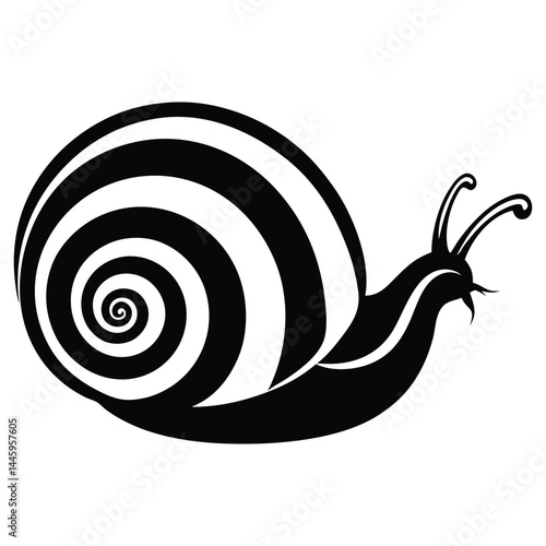 Snail line art silhouette vector illustration, Snail clip art