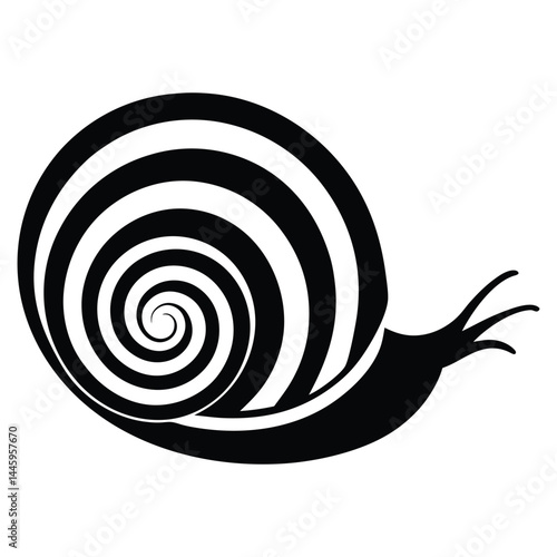 Snail line art silhouette vector illustration, Snail clip art
