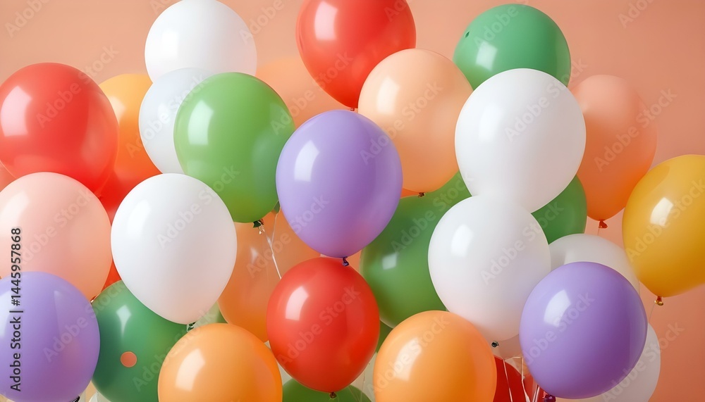 A joyful collection of bright and colorful balloons, perfect for any festive celebration or event. A joyful collection of bright and colorful balloons, perfect for any festive celebration or event.
