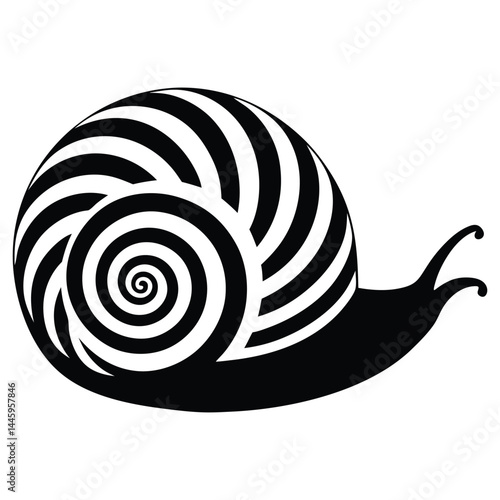 Snail line art silhouette vector illustration, Snail clip art