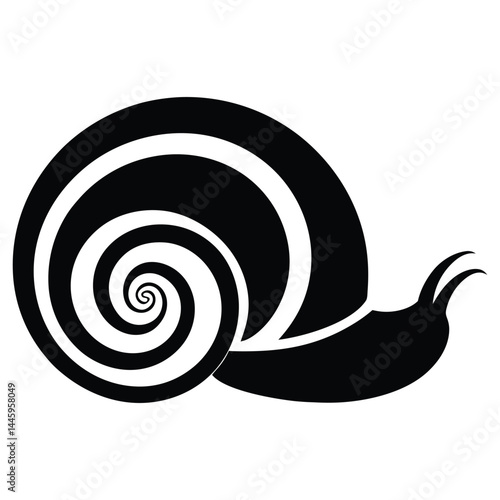 Snail line art silhouette vector illustration, Snail clip art