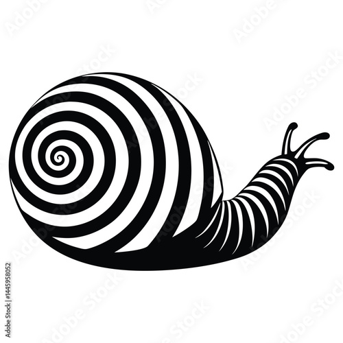 Snail line art silhouette vector illustration, Snail clip art