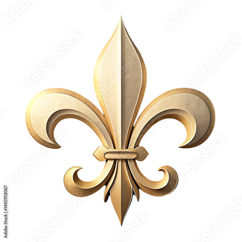 Gold Fleur-de-lis: 3D Render, Luxury Symbol, Elegant Design