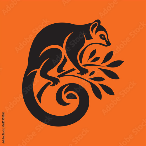 Kinkajou vector silhouette 