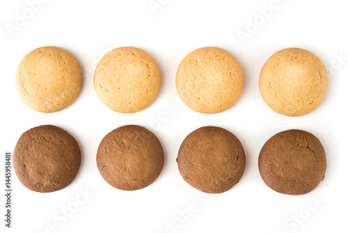 Set of different cookies isolated on white background