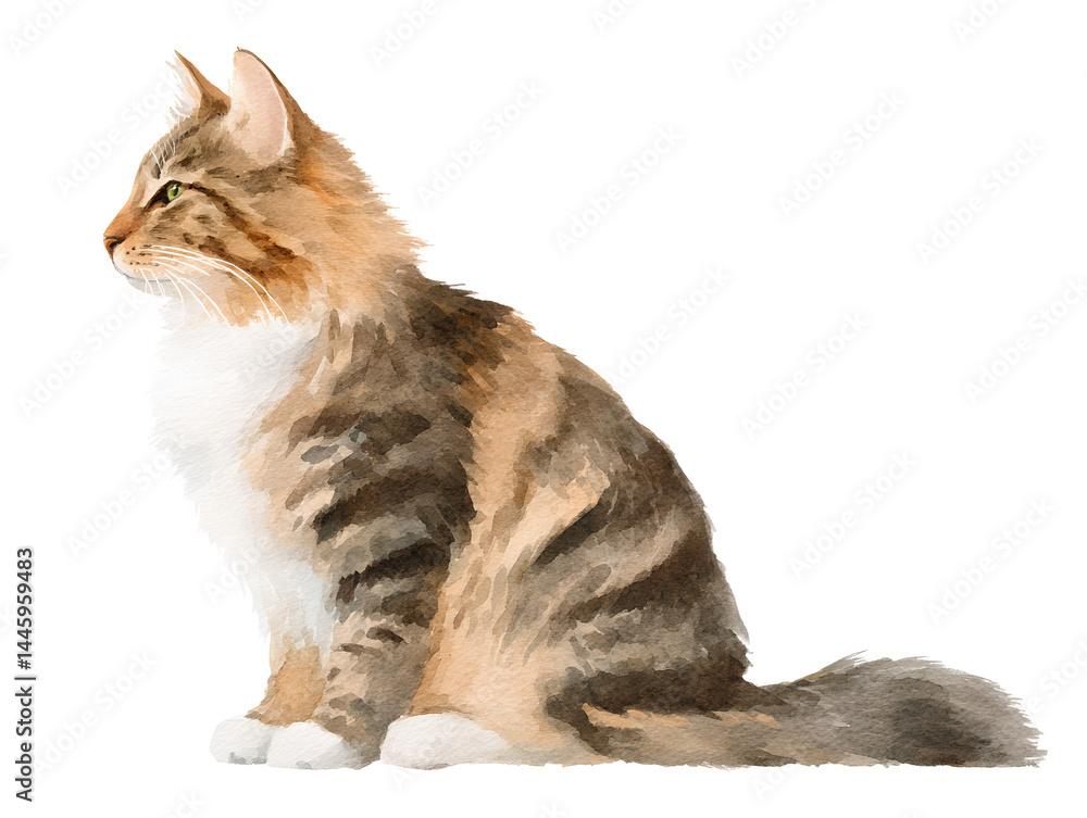 A cat is sitting