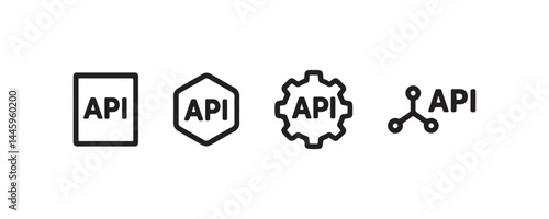 API development and integration icon set Vector
