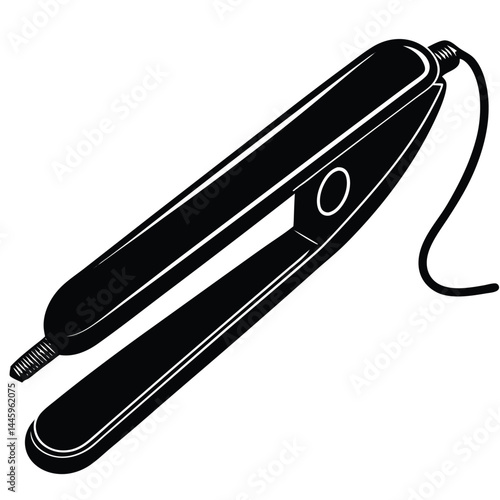 Sleek and Stylish Flat Iron Professional Hair Straightener Illustration