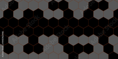 modern seamless pattern of black hexagons with a gradient. seamless hexagon pattern background. black hexagon shapes 