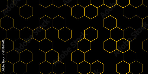 modern seamless pattern of black hexagons with a gradient. seamless hexagon pattern background. black hexagon shapes 
