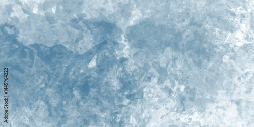 Blue pigment watercolor texture with cloudy background and brush expressions

